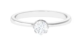 0.50 CT Real Diamond Solitaire Promise Ring