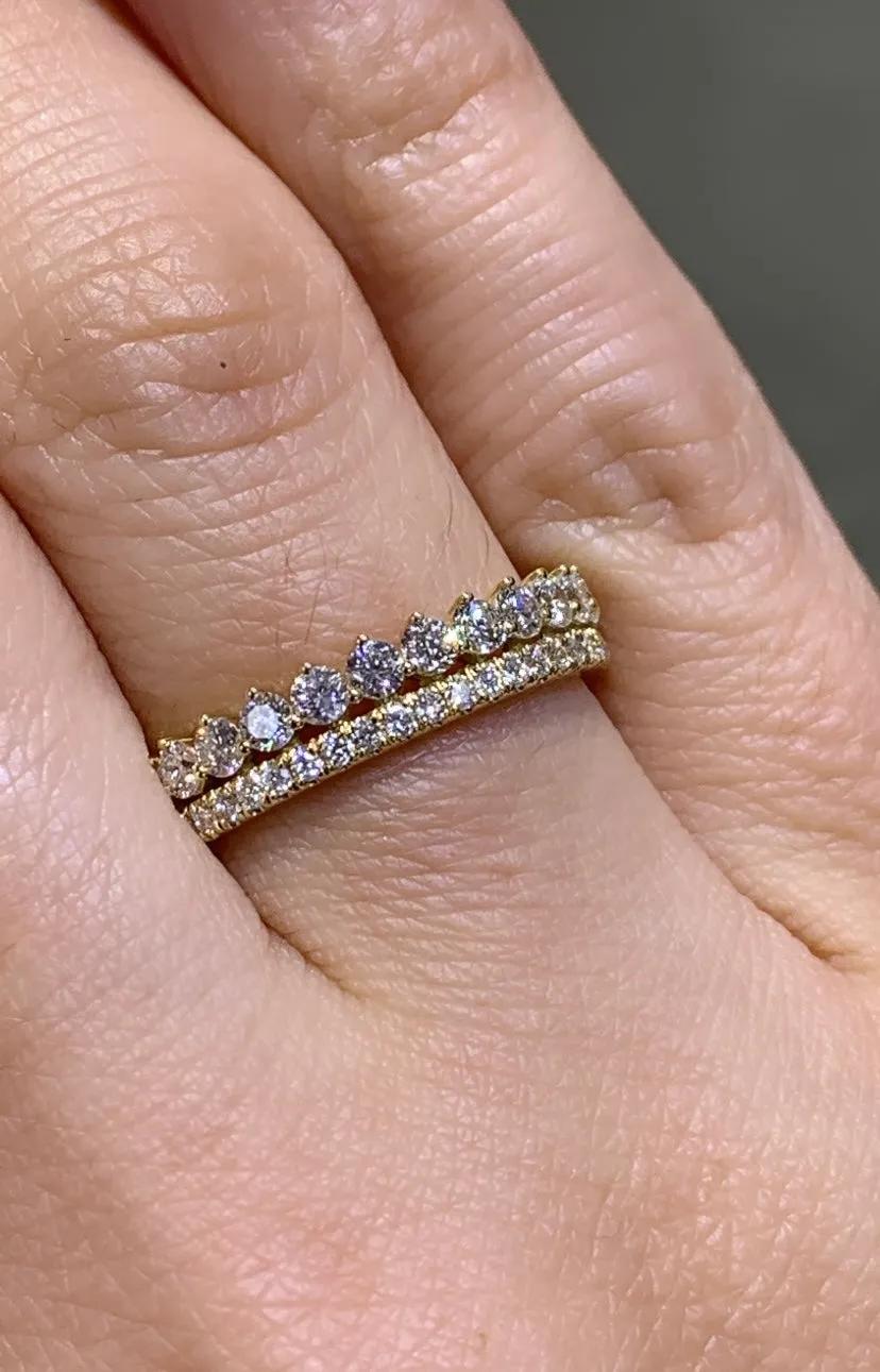 0.85ct tw Two Row Diamond Ring