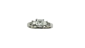 1 Carat 3 Diamond Princess Cut Ring