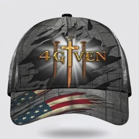 1 Cross 3 Nails 4 Given Christian All Over Print Baseball Cap, God Baseball Cap, Christian Cap, Christian Hat