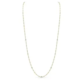 14 Carat Rose Gold Emerald Cut Diamonds by the Yard Necklace