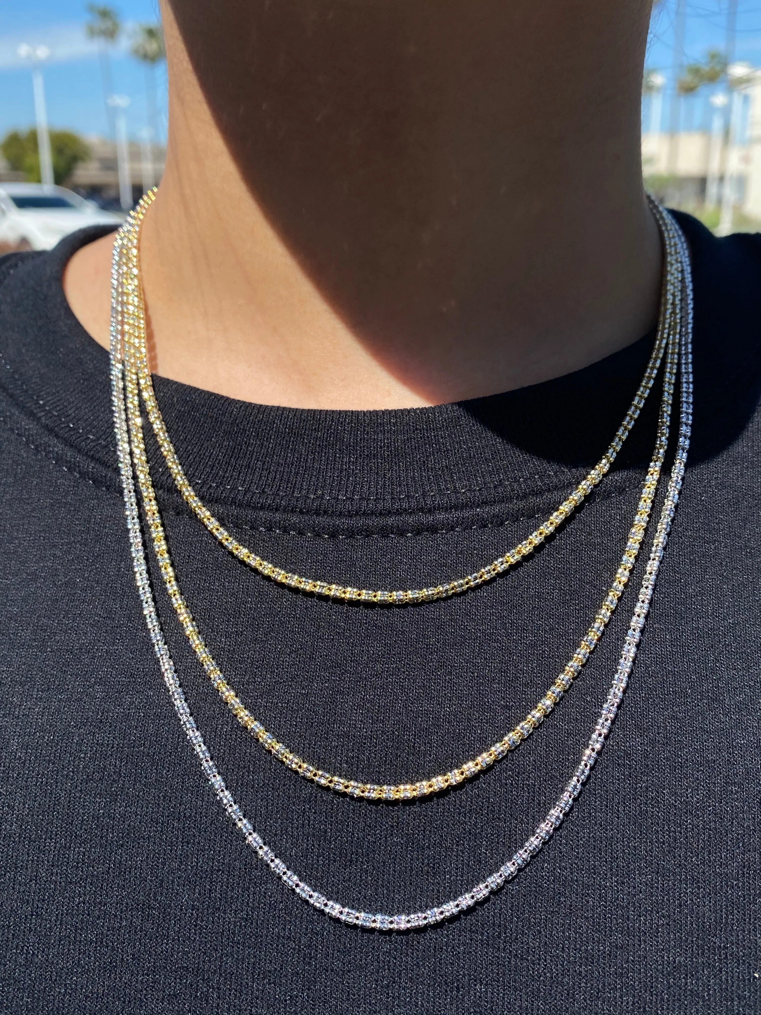 14K Gold Diamond Cut Necklace