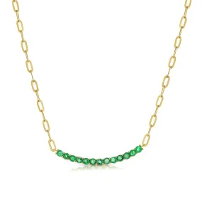 14K GOLD EMERALD WREN NECKLACE