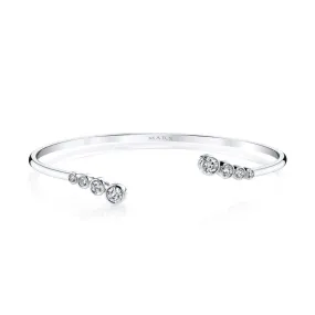 14K White Gold 0.76ct. Bezel Set Diamond Cuff Bracelet