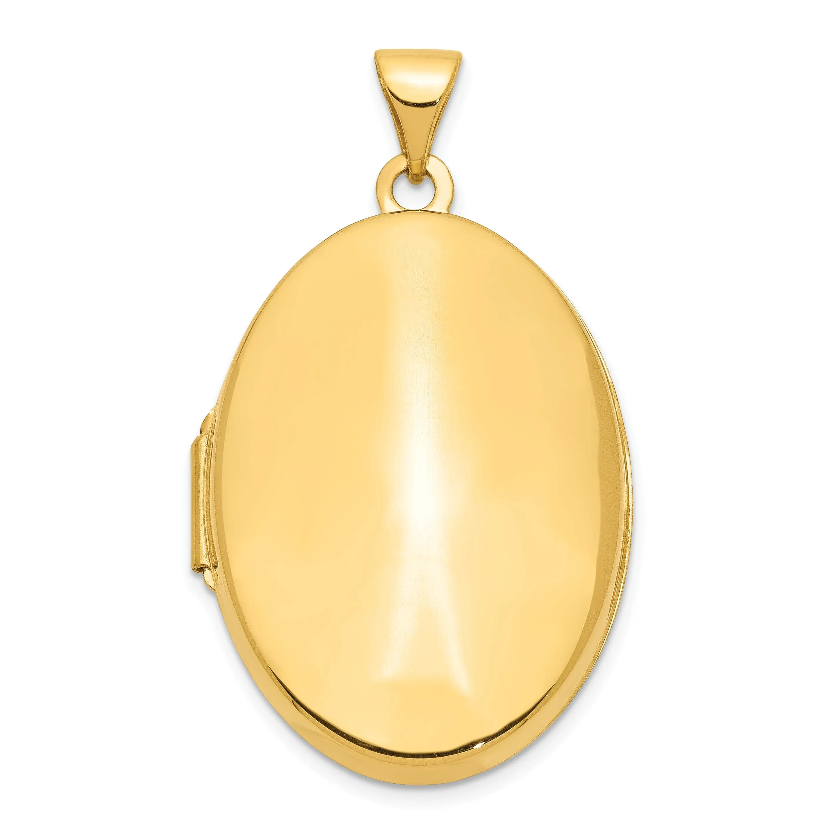 14k Yellow Gold Polished Domed Oval Locket