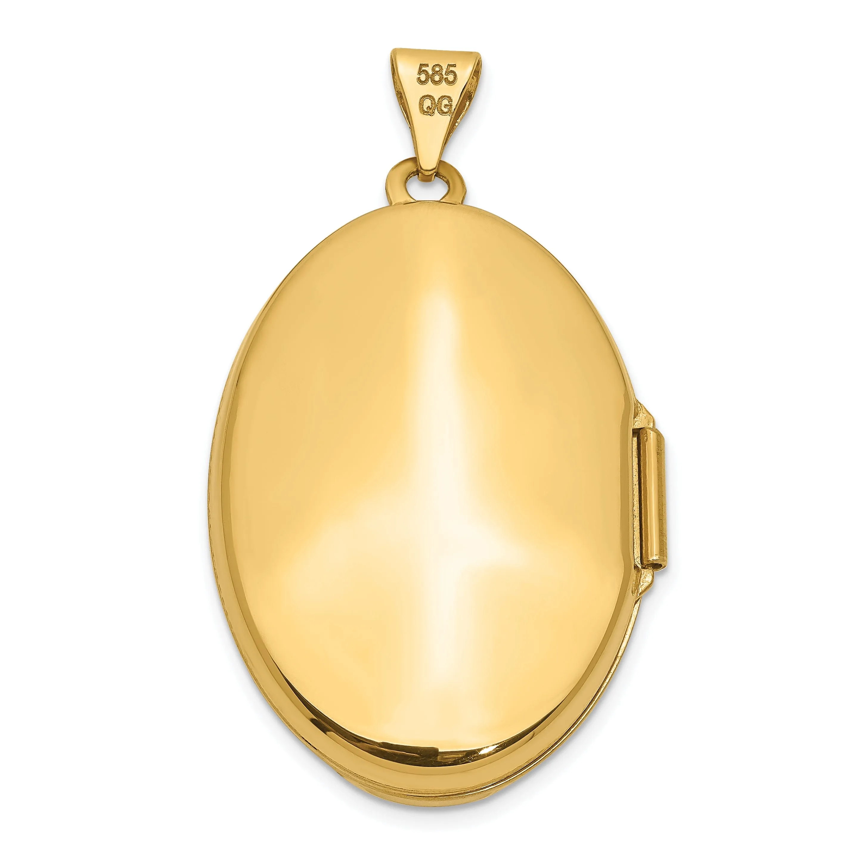 14k Yellow Gold Polished Domed Oval Locket