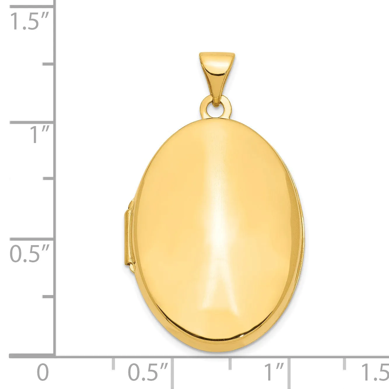 14k Yellow Gold Polished Domed Oval Locket