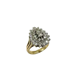 1.50 ctw Pear Shaped Cluster Diamond Ring