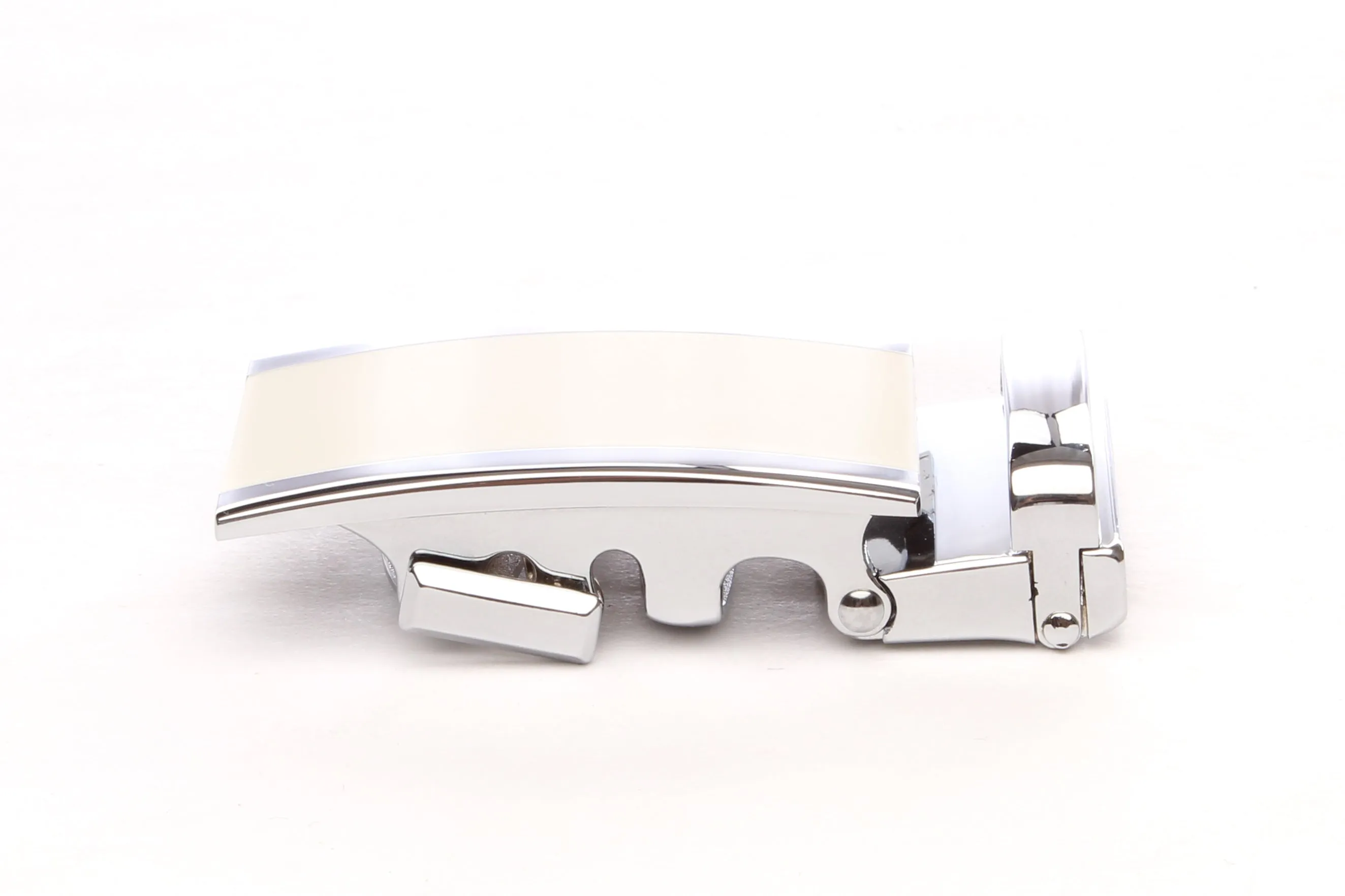 1.5" White Onyx Buckle in Silver