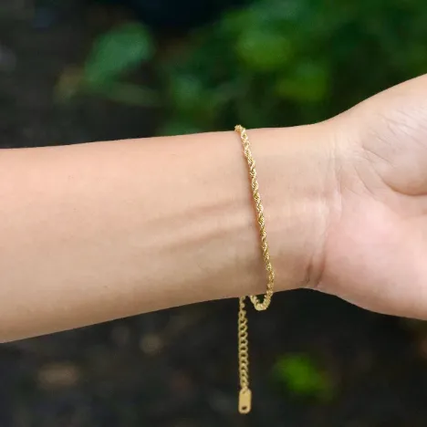 18K Gold-Filled 2mm Rope Bracelet