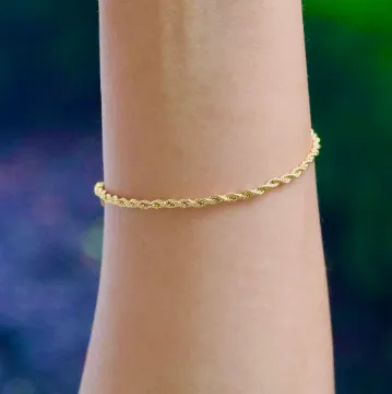 18K Gold-Filled 2mm Rope Bracelet