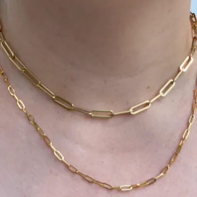 18K Gold-Filled Paperclip Chain Necklace