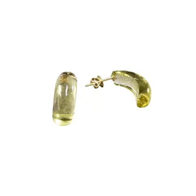 18k Gold Natural Lemon Quartz Earrings