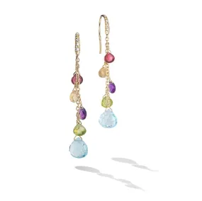 18K Paradise Diamond & Mixed Gemstone Drop Earrings - OB1743-AB-MIX01T