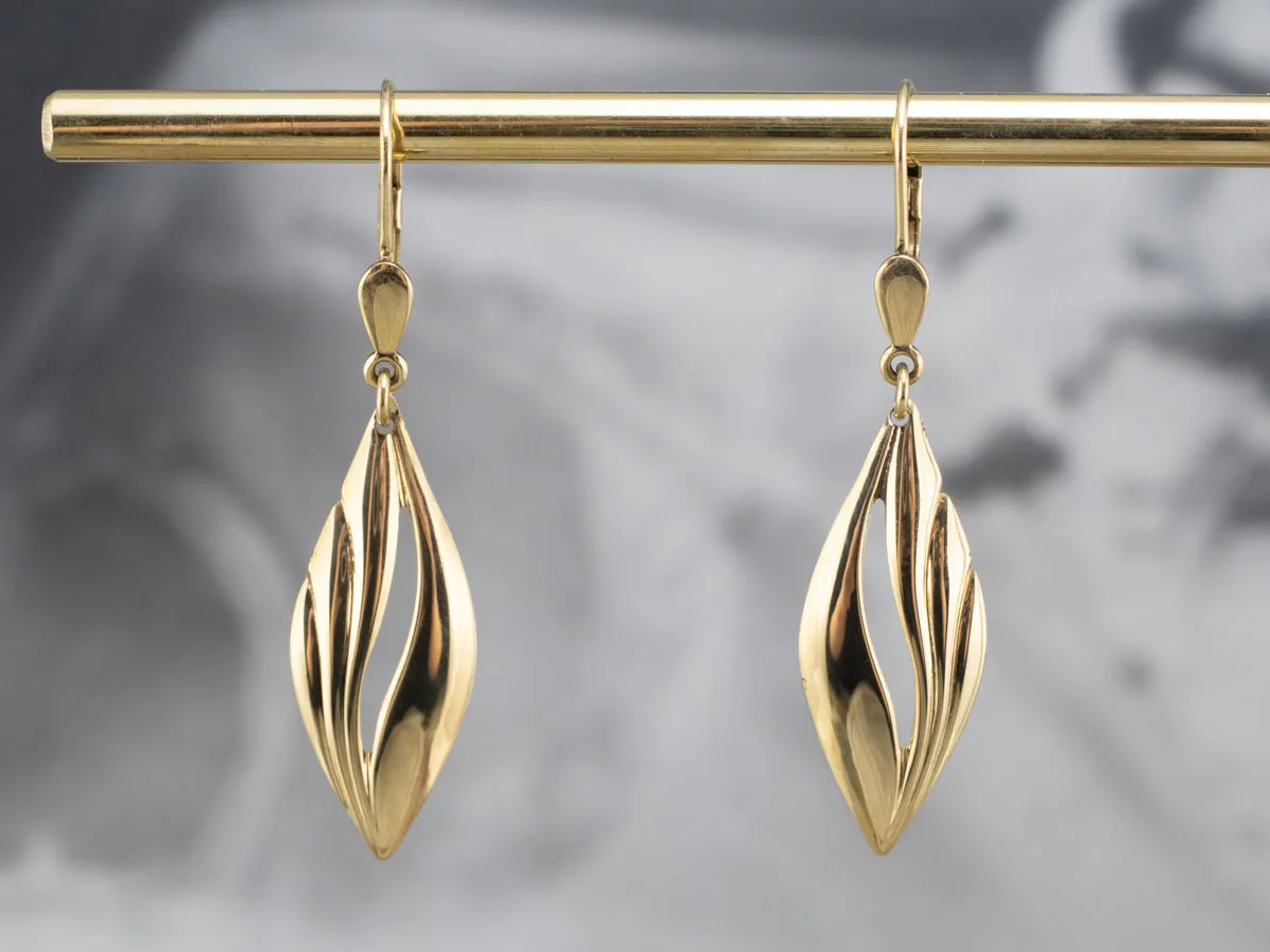 18K Yellow Gold Drop Earrings