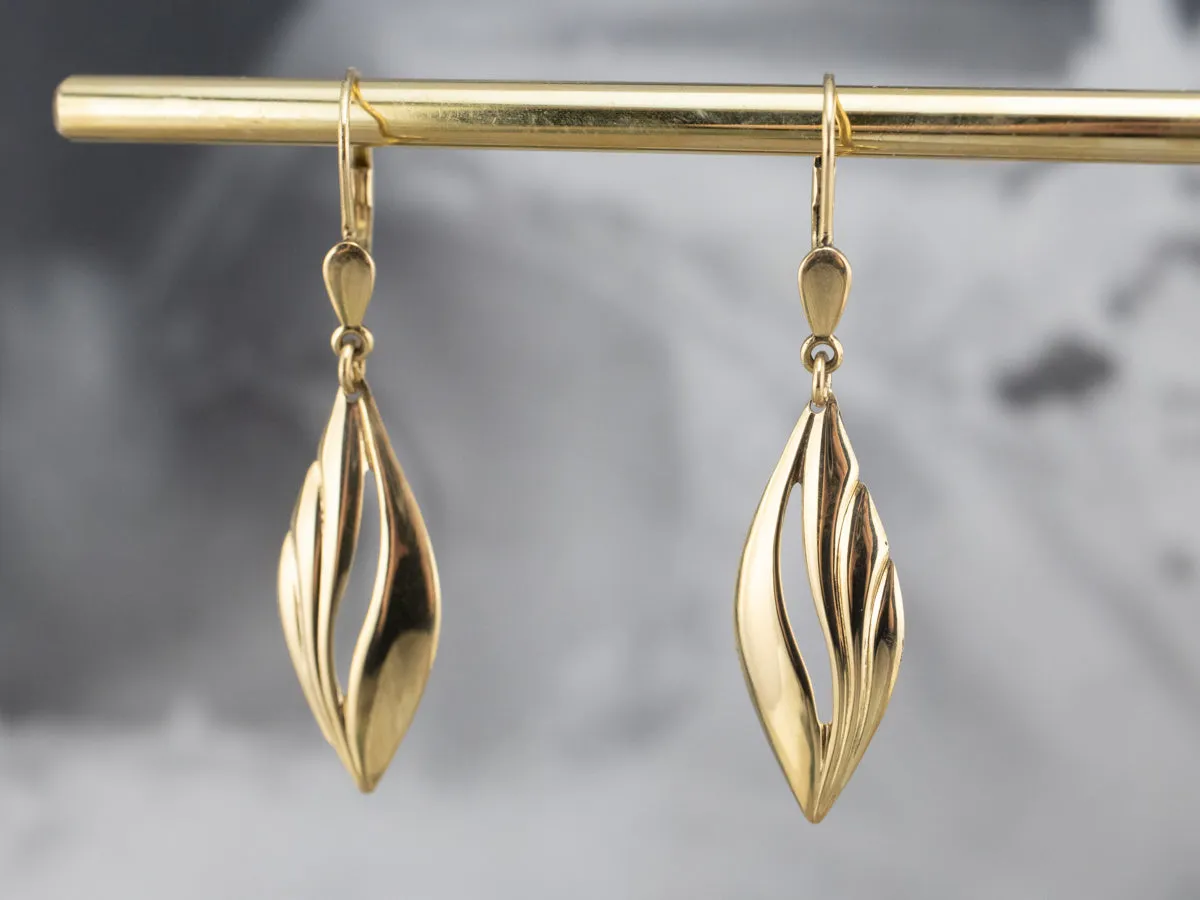 18K Yellow Gold Drop Earrings