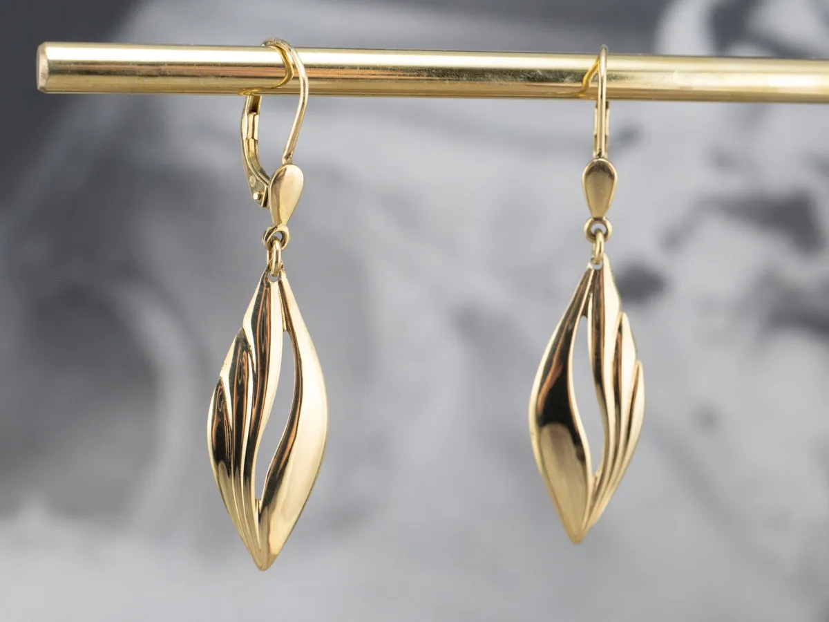 18K Yellow Gold Drop Earrings