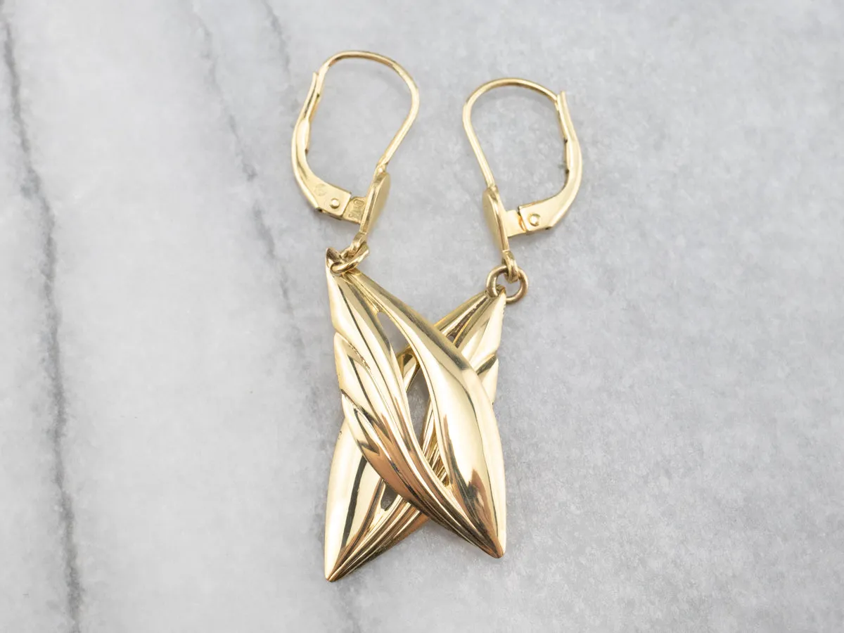 18K Yellow Gold Drop Earrings