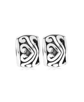 2-Pc. Set Sterling Silver Filigree Stopper Bead Charms (3 colors)