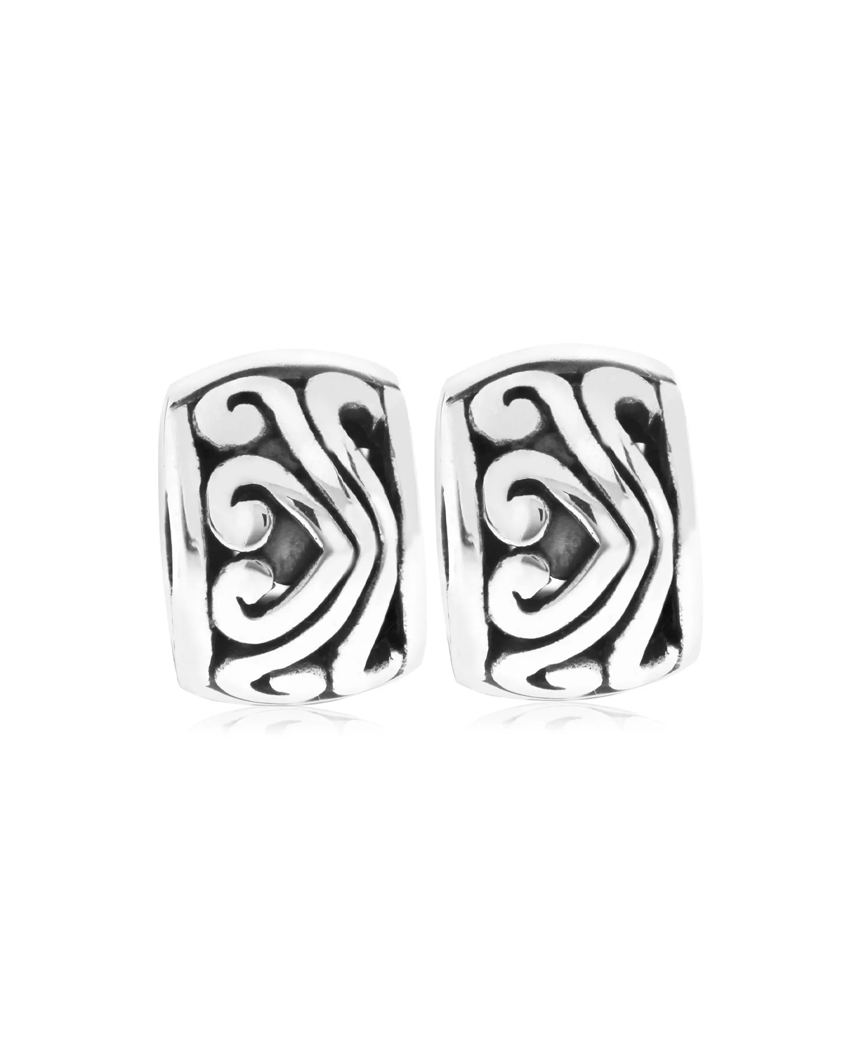 2-Pc. Set Sterling Silver Filigree Stopper Bead Charms (3 colors)