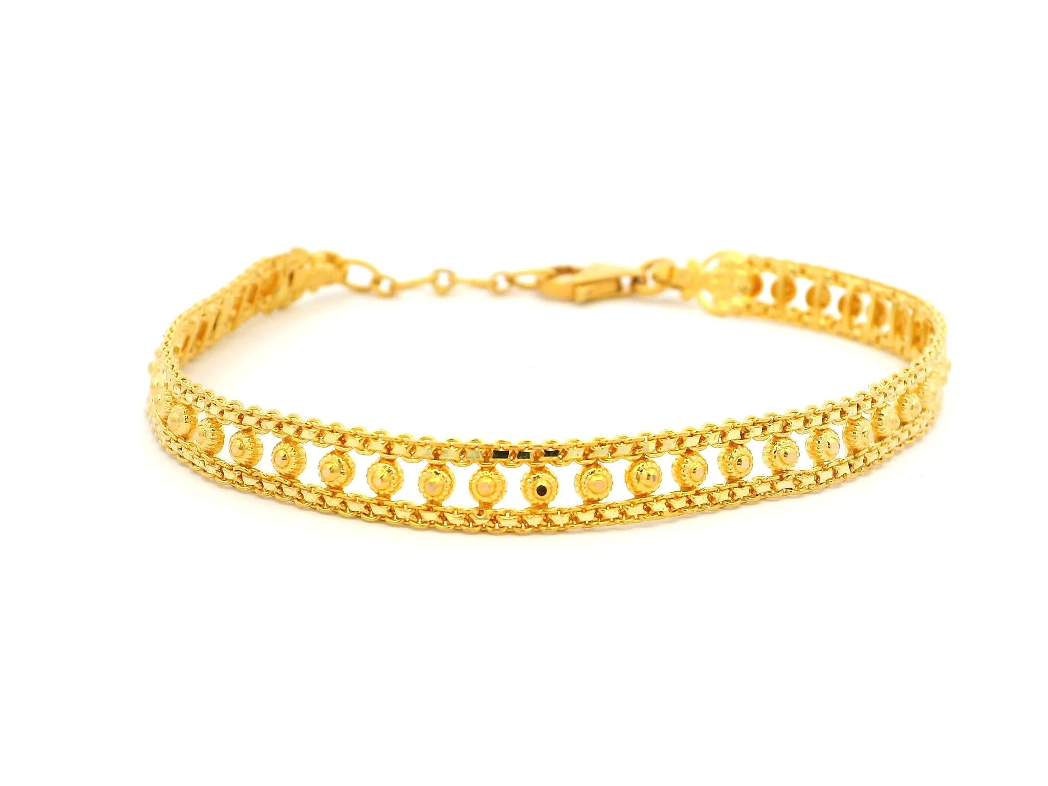 22ct Yellow Gold Flat Bracelet with Filigree Work – Elegant Handcrafted Design for Timeless Style