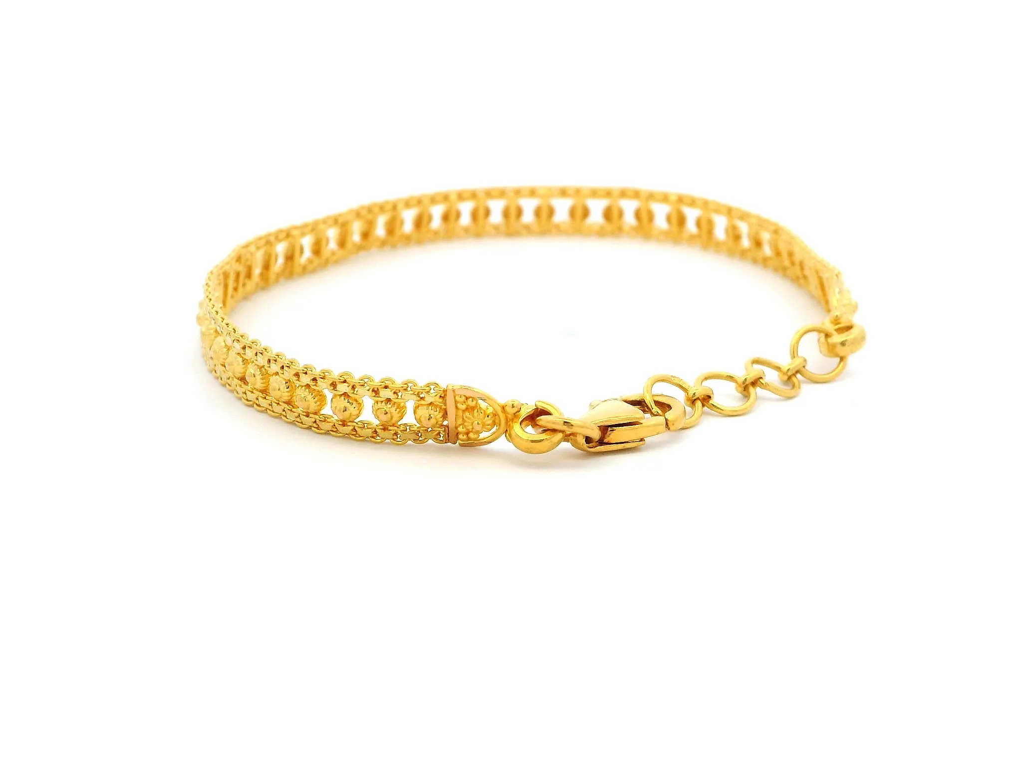 22ct Yellow Gold Flat Bracelet with Filigree Work – Elegant Handcrafted Design for Timeless Style