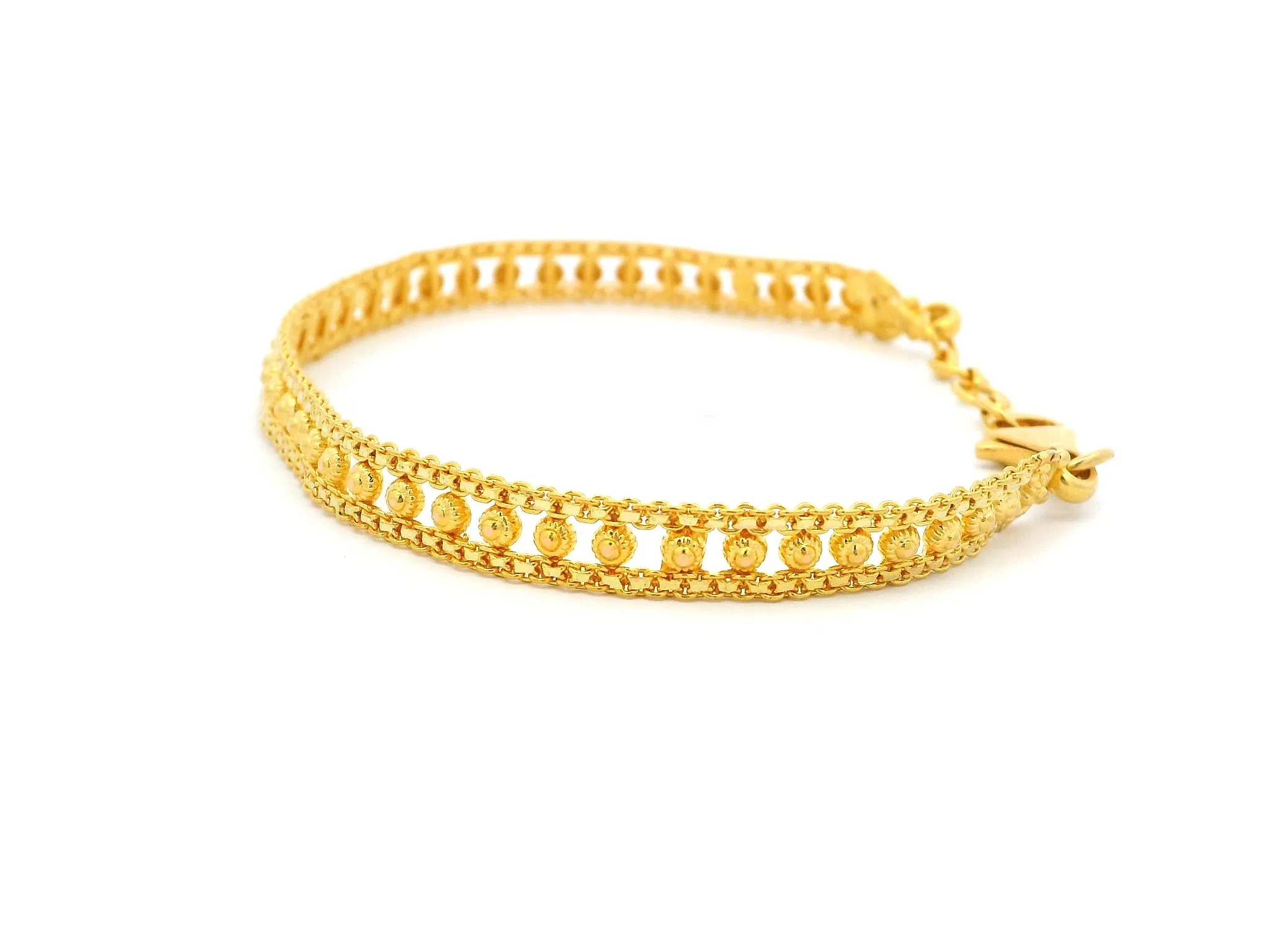 22ct Yellow Gold Flat Bracelet with Filigree Work – Elegant Handcrafted Design for Timeless Style