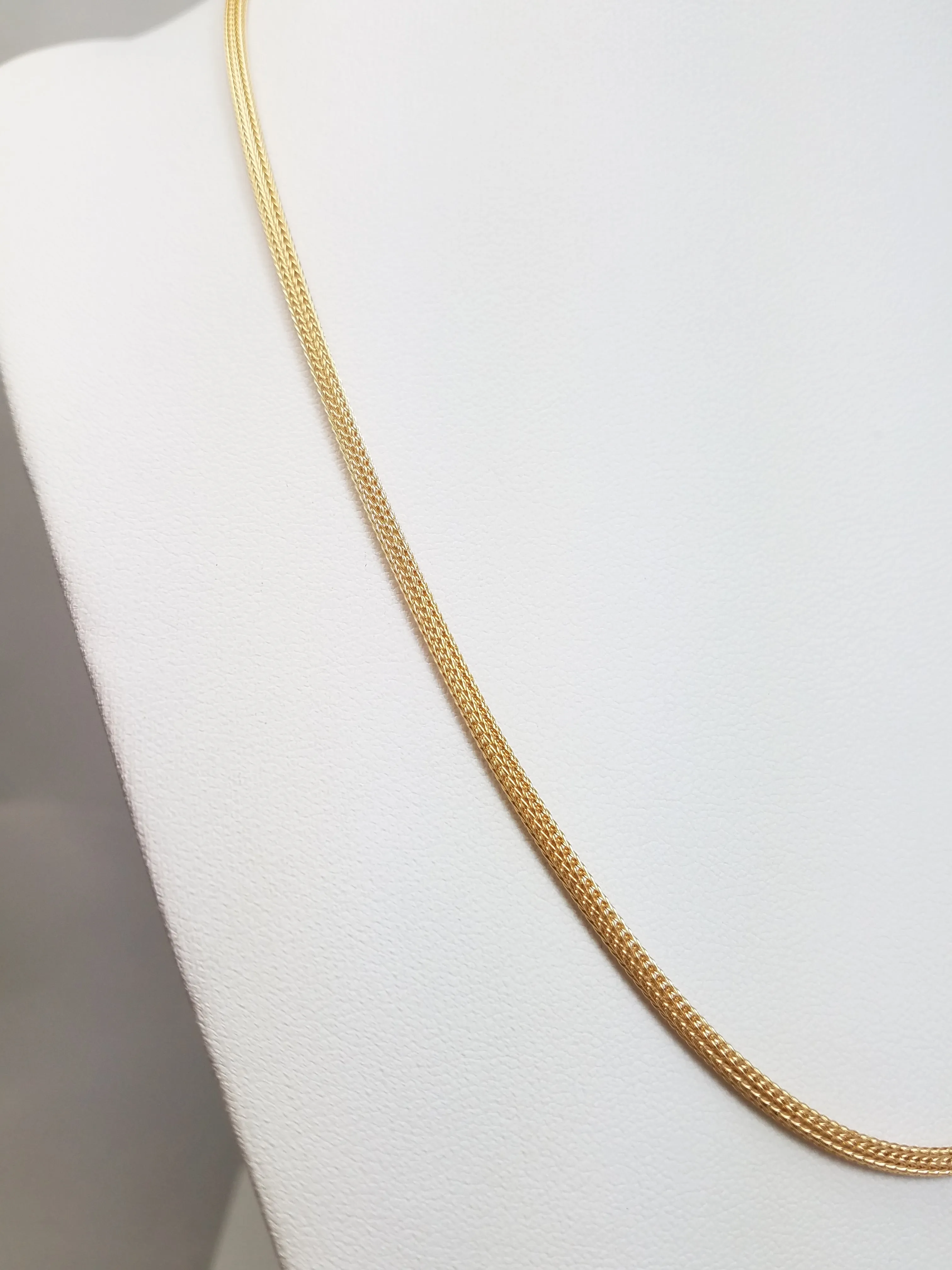 3D Hollow Mesh Link 14k Yellow Gold 18" Necklace