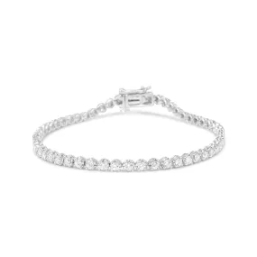 .925 Sterling Silver 2.00 Cttw Round-Cut Diamond Tennis Link Bracelet