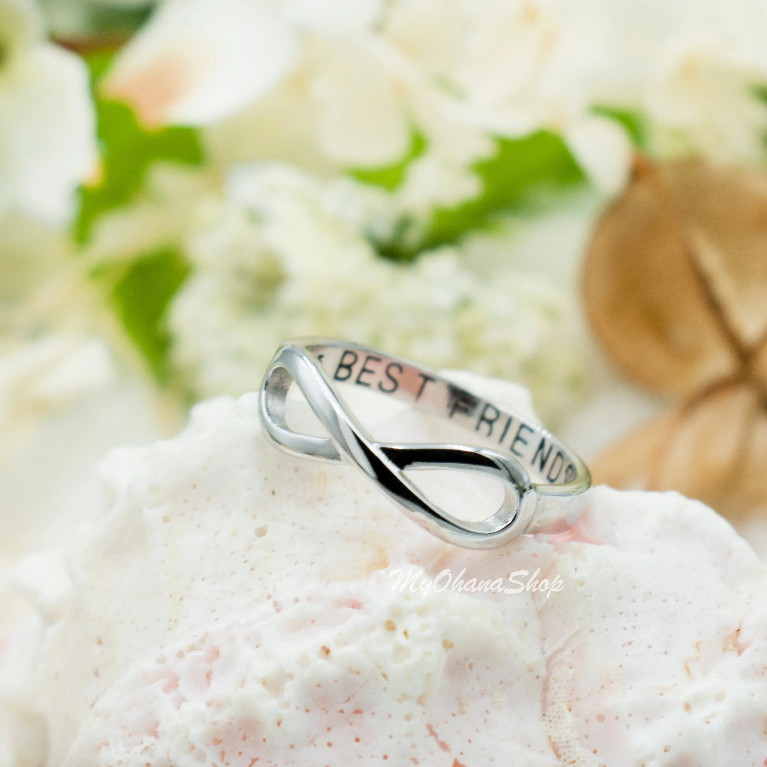 925 Sterling Silver Best Friends Ring For Girls, Women.  BFF Infinity Symbol Ring.  Friendship, Life Partner Ring. Valentine's Day Gift.