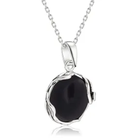 925 Sterling Silver Round Black Onyx 14mm Pendant