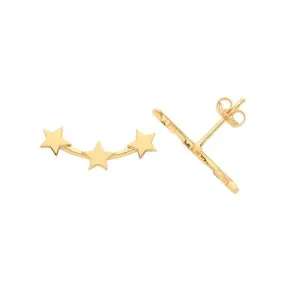 9ct Gold 3 Star Stud Earrings ES1661