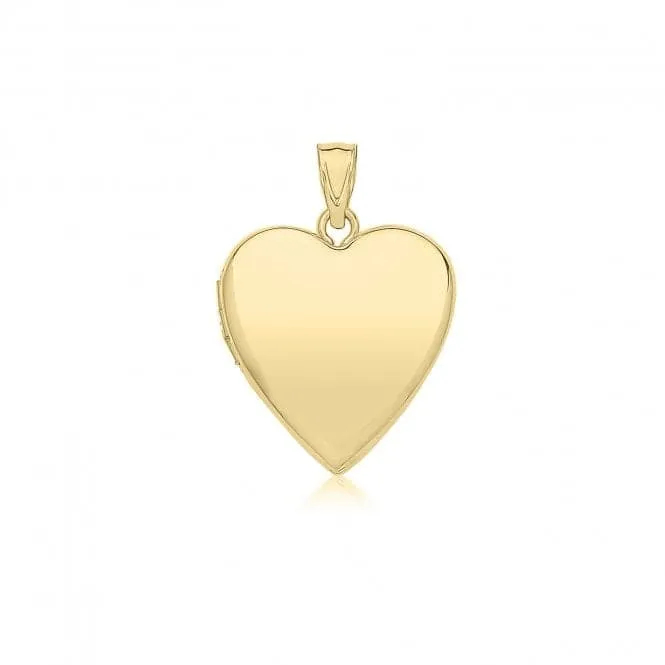 9ct Yellow Gold Plain Heart Locket PN1322