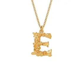 Alex Monroe Floral Letter E Necklace