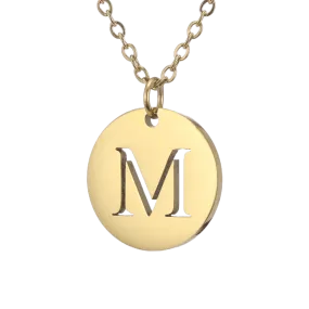 Alphabet Necklace Gold Plated - Letter M