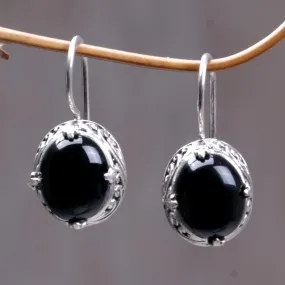 Angel Onyx Silver Drop Earrings