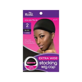 ANNIE Extra Wide Stocking Wig Cap [Black] #03675