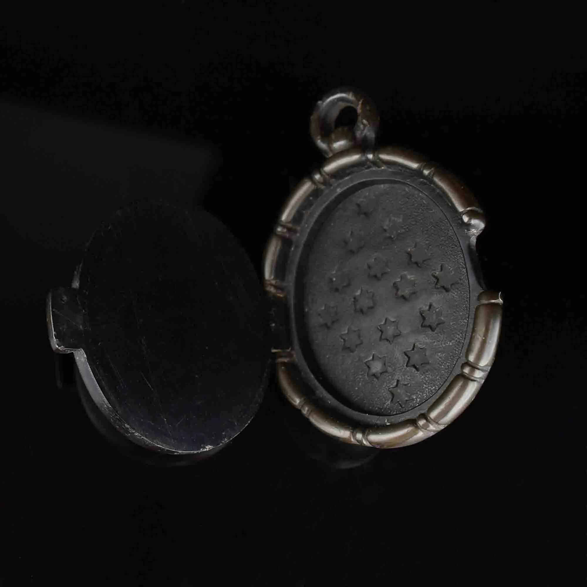 Antique Victorian Gutta Percha Star Locket Pendant