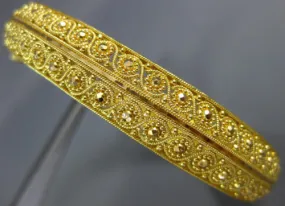 ANTIQUE WIDE & LARGE 22KT YELLOW GOLD CLASSIC FILIGREE ETERNITY BANGLE BRACELET