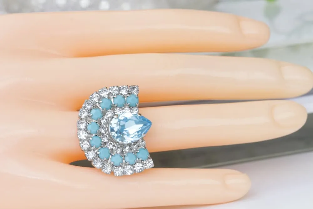 AQUAMARINE BOHO RING