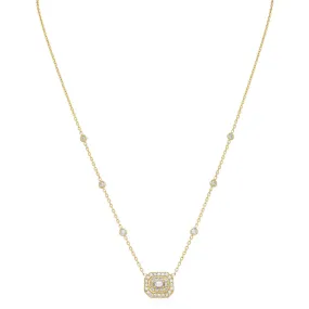 Art-Deco Emerald Cut Diamond Necklace