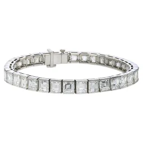 Art Deco Platinum Diamond Straight Line Bracelet