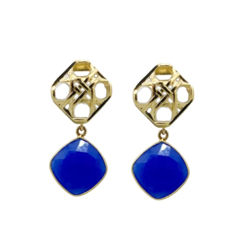 Avignon Cobalt Blue Quartz Earrings