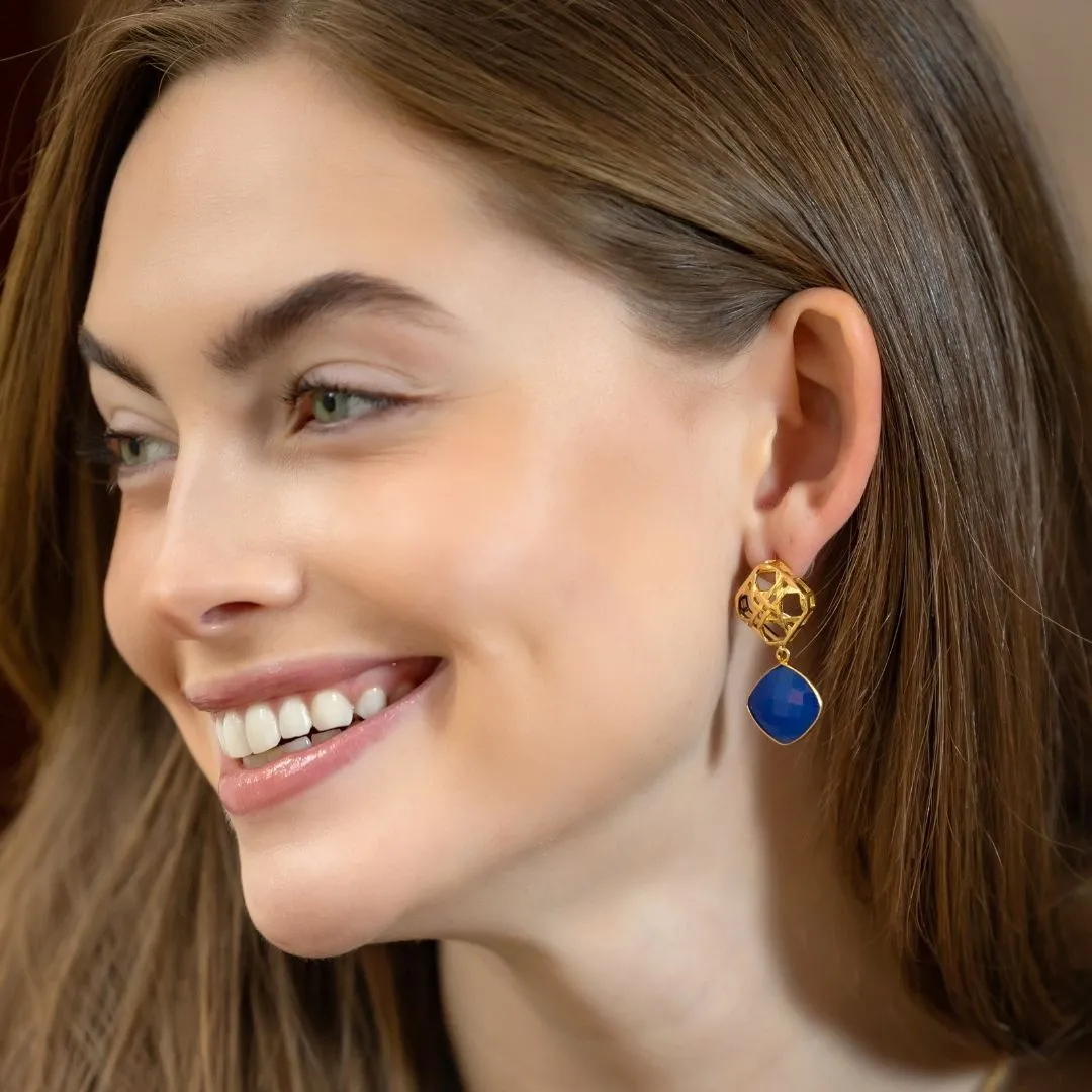 Avignon Cobalt Blue Quartz Earrings