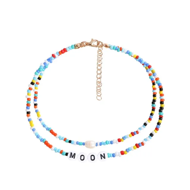 Bohemia handmade rainbow beads candy shell personality multi-layer satellite Necklace women's fashion jewelry necklace