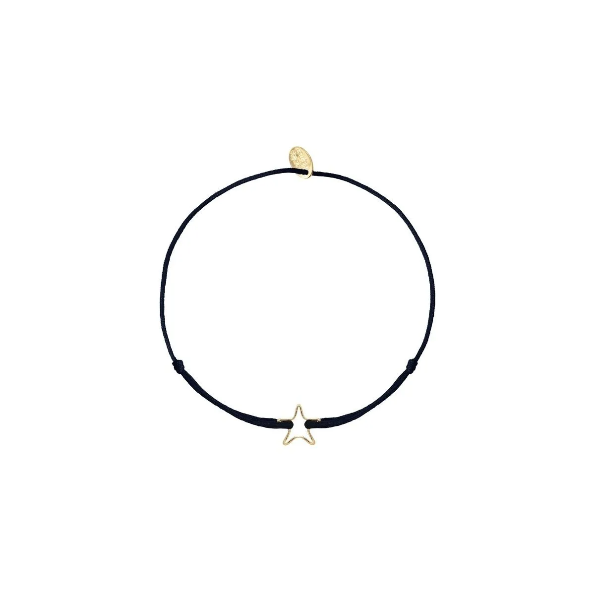 Bracelet Cordon Etoile Creuse Noir