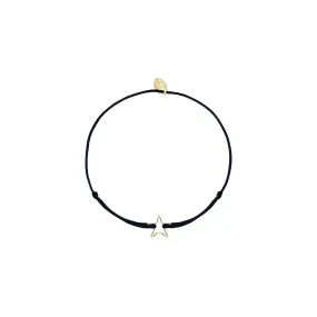 Bracelet Cordon Etoile Creuse Noir