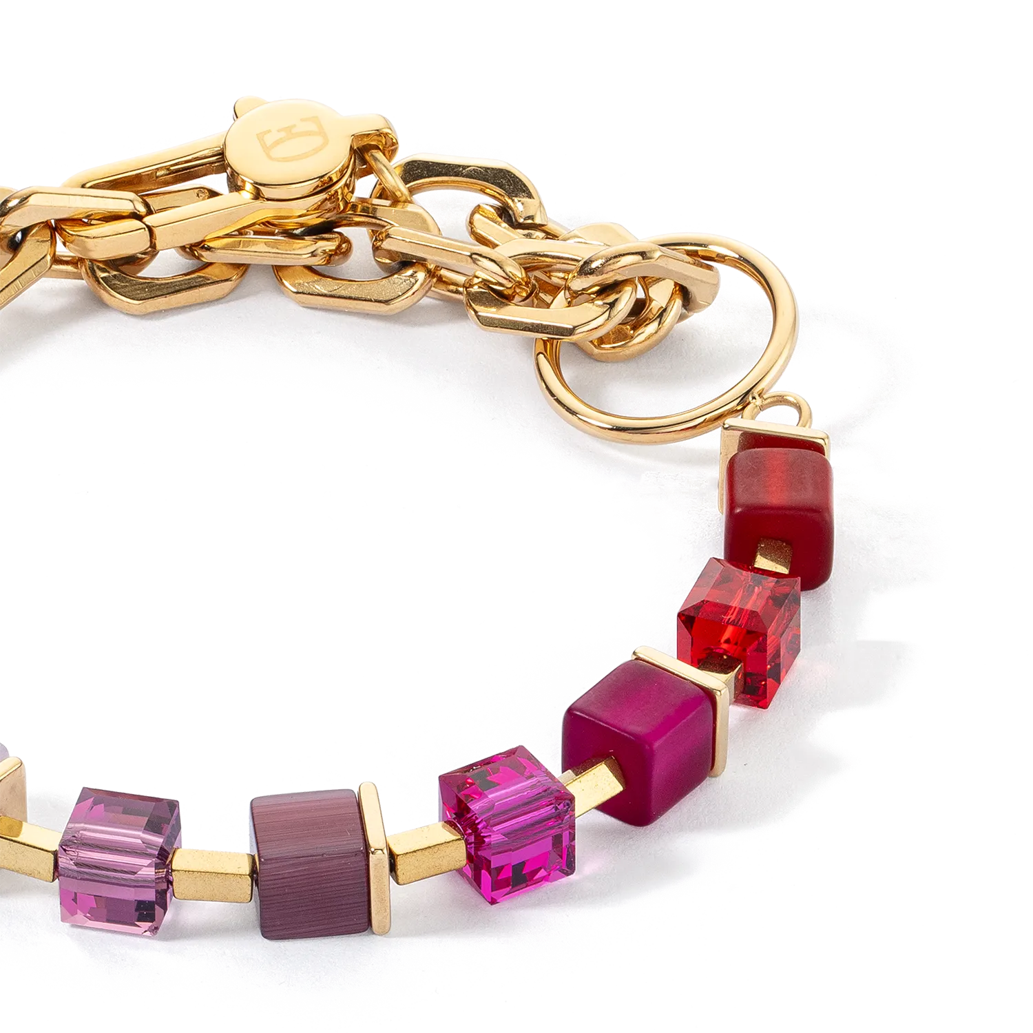 Bracelet Cube Fusion Charm gold-red