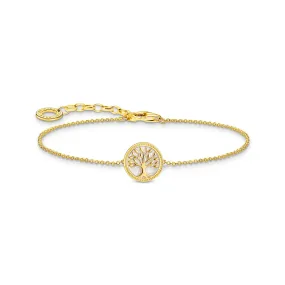 Bracelet with tree of love pendant - gold