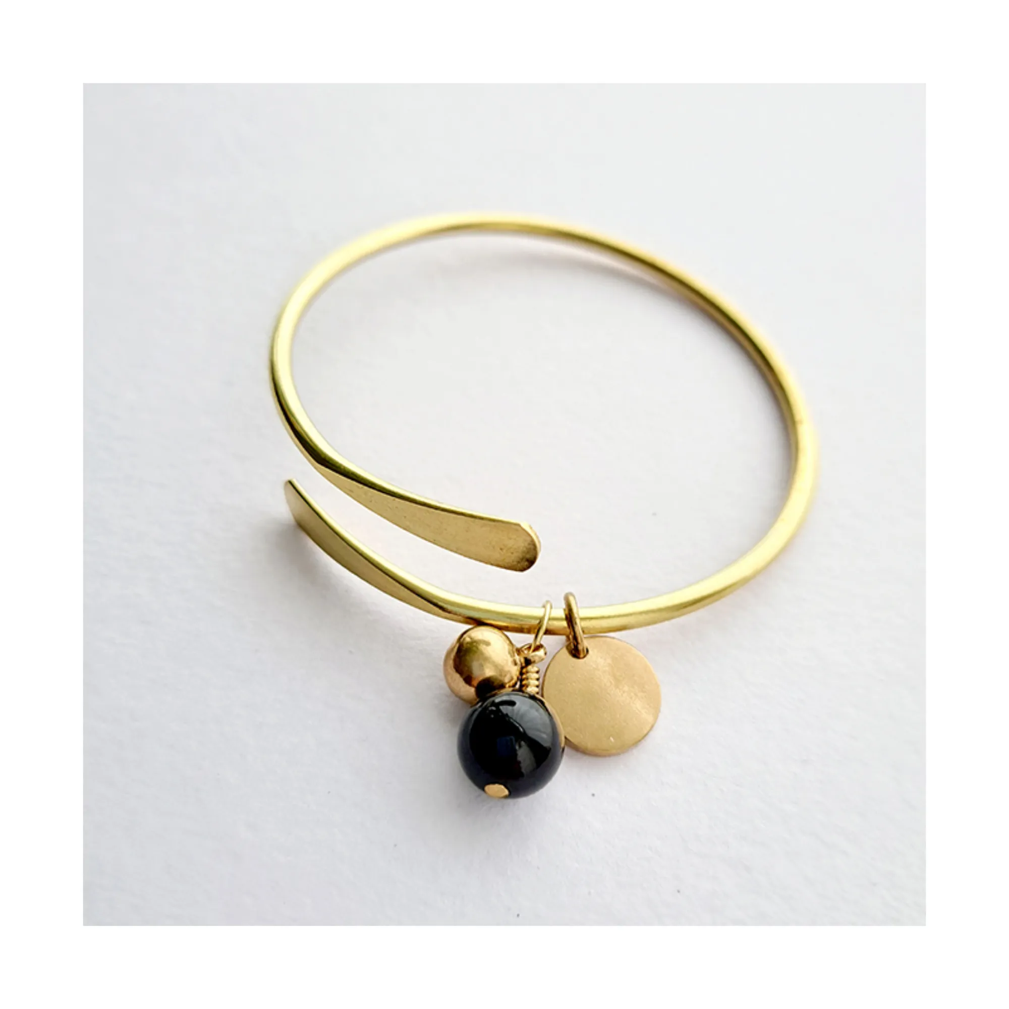 Brass Bracelet   Onyx